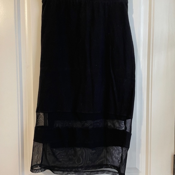 Mesh Shadow Striped Midi Skirt - Picture 2 of 2